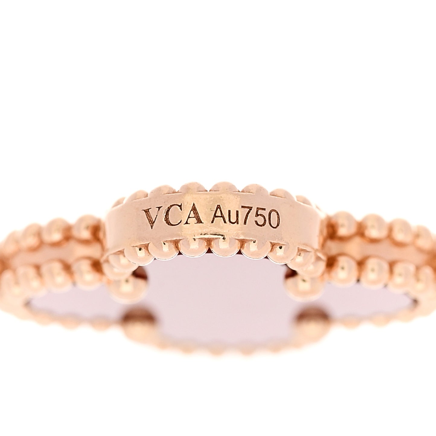 18K Rose Gold Carnelian 5 Motifs Guilloche Vintage Alhambra Bracelet