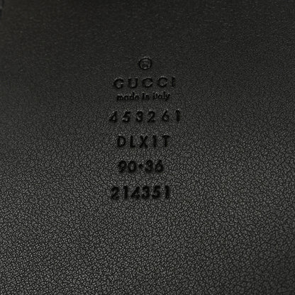 Gucci Moon Calfskin Pearl Double G 70mm Belt 90 36 Black Cream 3 of 4