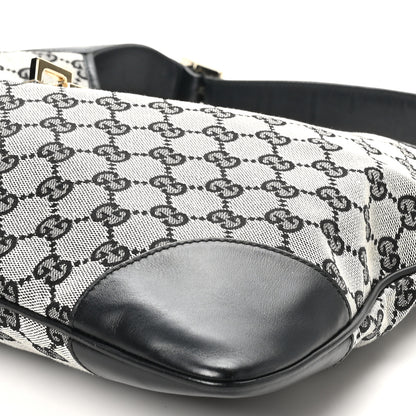Gucci Monogram Lobster Clasp Jackie O Hobo Black 10 of 11