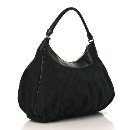 Gucci Monogram Large D Gold Ring Hobo Black 3 of 11