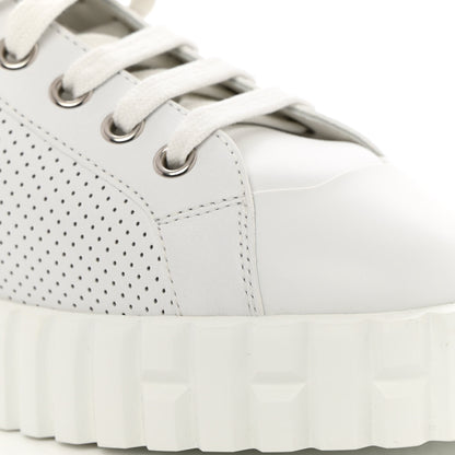 Hermes Perforated Calfskin Cross Sneakers 37.5 White 7 of 10