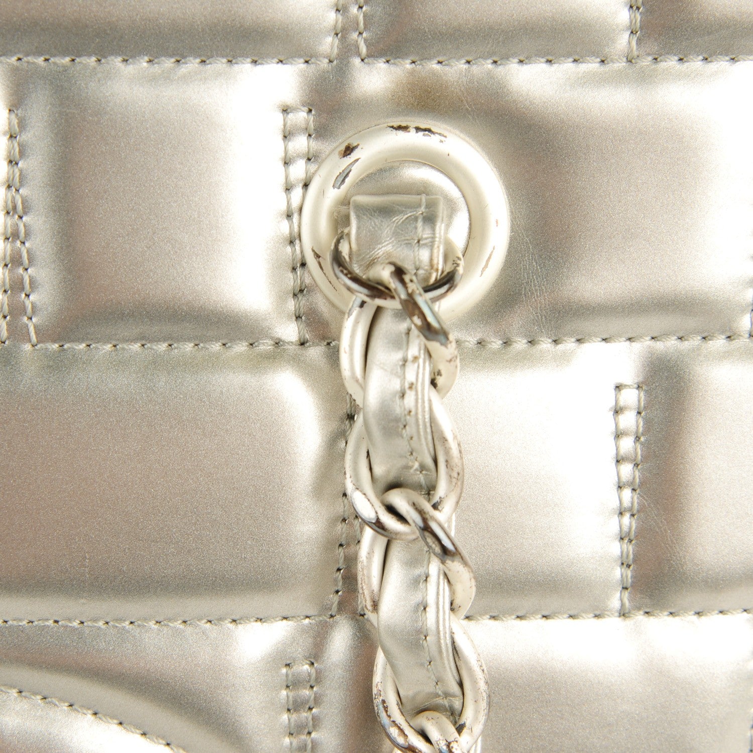 Chanel Vinyl Quilted Large Frozen Tote Silver 8 of 8