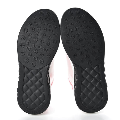Chanel Calfskin Mesh Lycra Womens Logo Sneakers 36 White Red 5 of 9