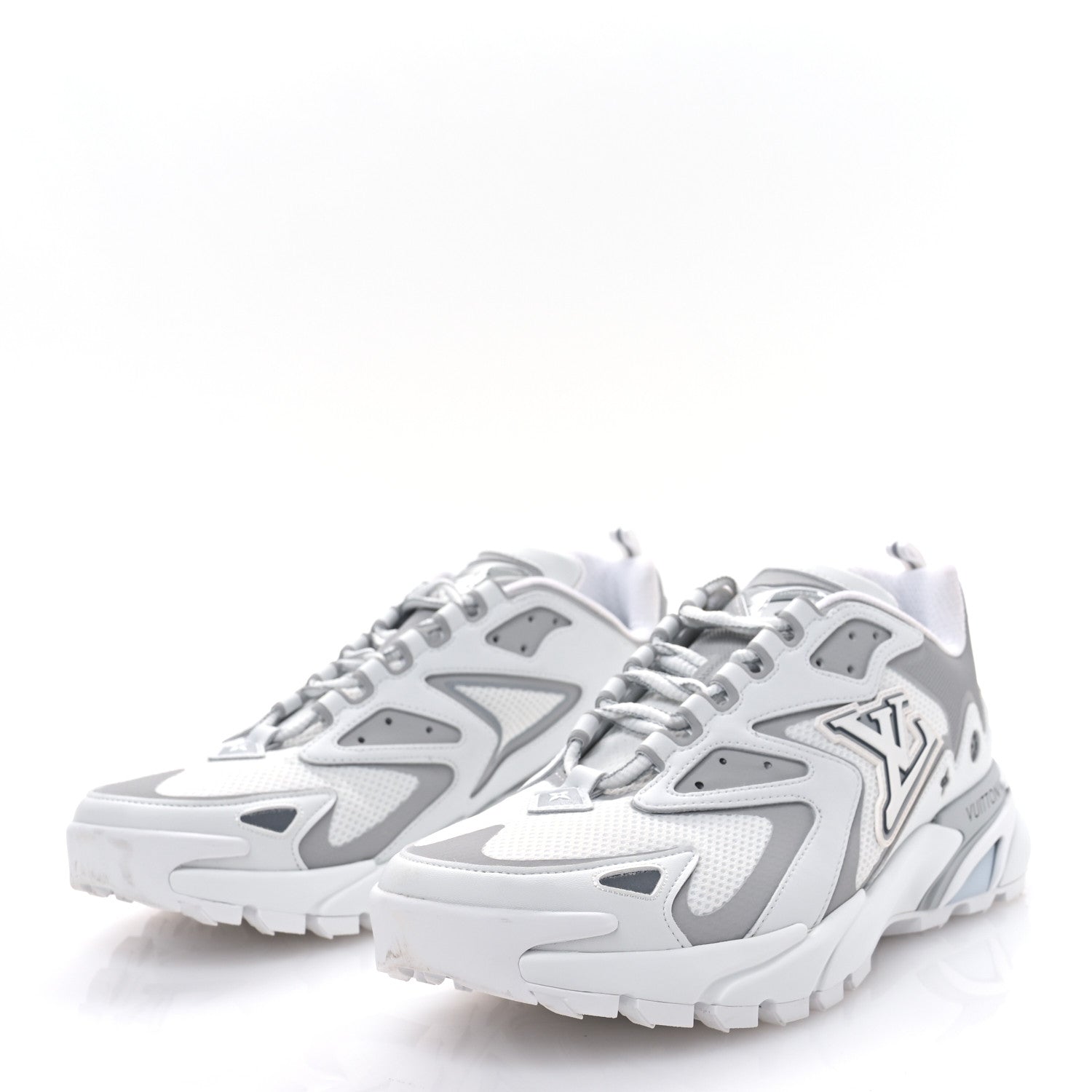 Louis Vuitton Calfskin Mesh Mens LV Runner Tatic Sneakers 9 White 3 of 9