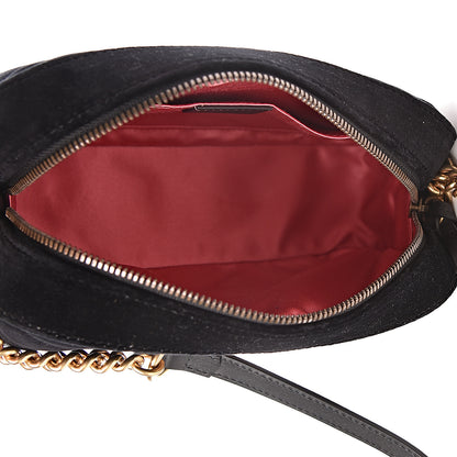 Gucci Velvet Matelasse Small GG Marmont Chain Shoulder Bag Black 5 of 11