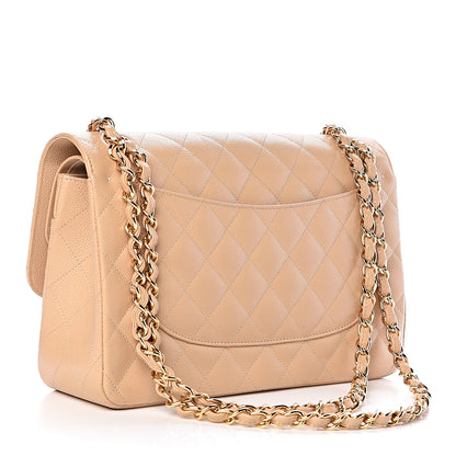 Chanel Caviar Quilted Jumbo Double Flap Beige Clair 3 of 13