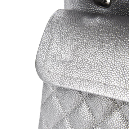 Chanel Metallic Caviar Quilted Medium Double Flap Silver 8 of 12