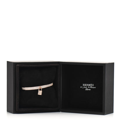 Hermes 18K Rose Gold Diamond Pave Kelly Clochette Cuff Bracelet SH 1 of 4