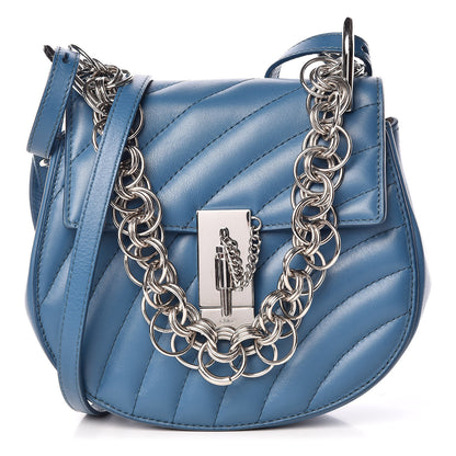 Chloe Calfskin Quilted Mini Drew Bijou Shoulder Bag Vinyl Blue 1 of 10