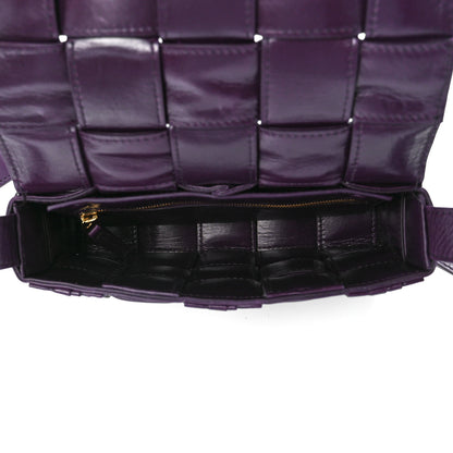 Bottega Veneta Calfskin Intreccio Plisse Cassette Crossbody Bag Dark Mystic 5 of 12
