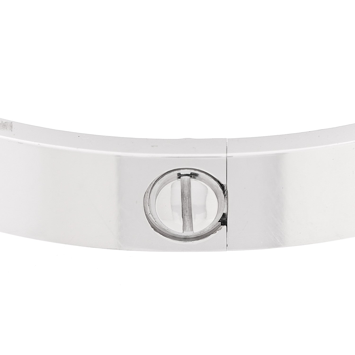 Cartier 18K White Gold 4 Diamond Love Bracelet 17 7 of 10