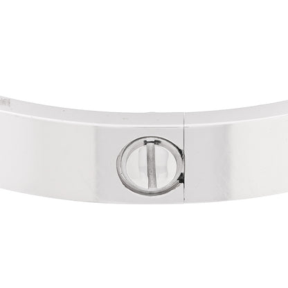 Cartier 18K White Gold 4 Diamond Love Bracelet 17 7 of 10