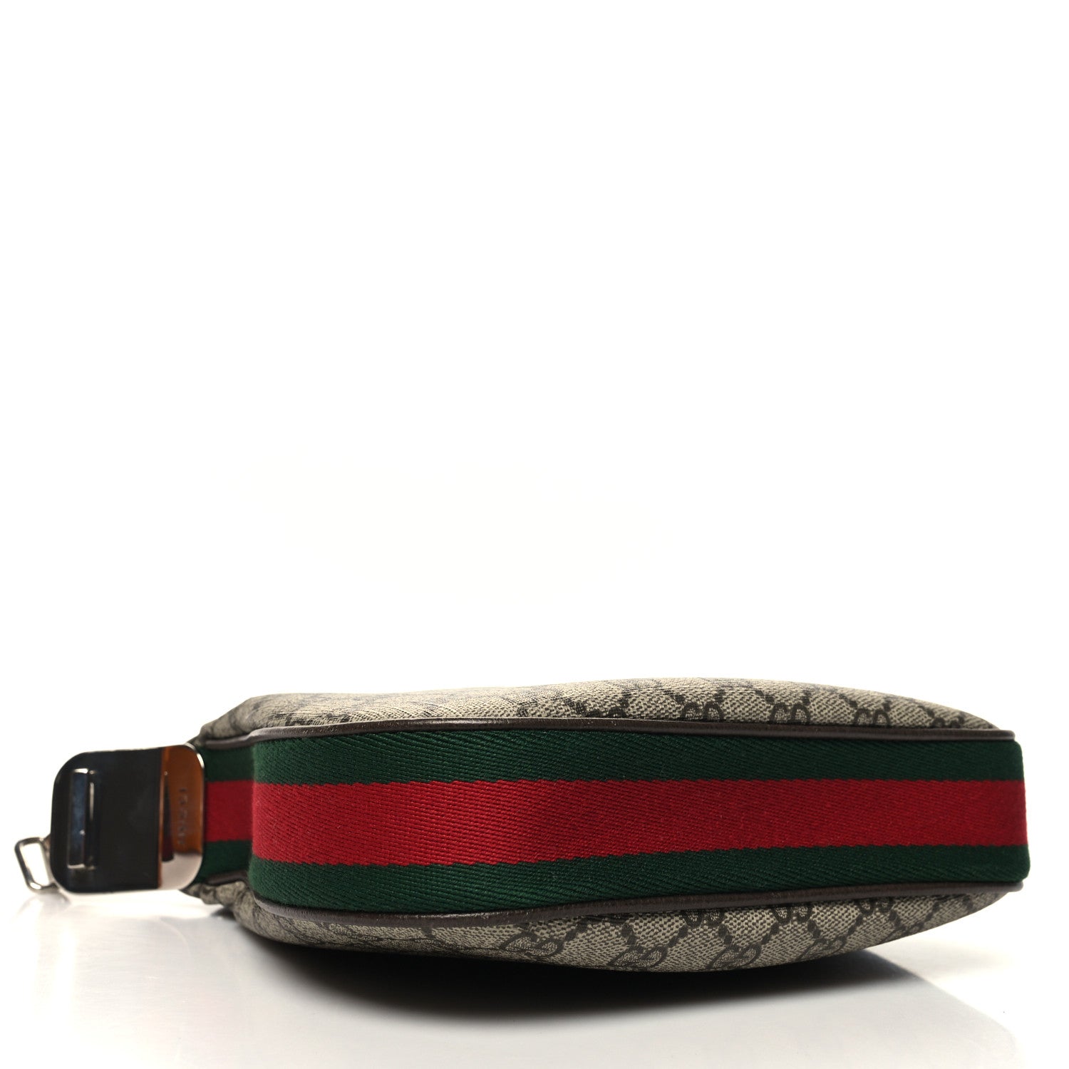 Gucci GG Supreme Monogram Textured Calfskin Web Small Attache Shoulder Bag Beige Ebony New Acero 4 of 10