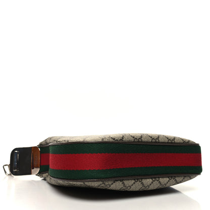 Gucci GG Supreme Monogram Textured Calfskin Web Small Attache Shoulder Bag Beige Ebony New Acero 4 of 10