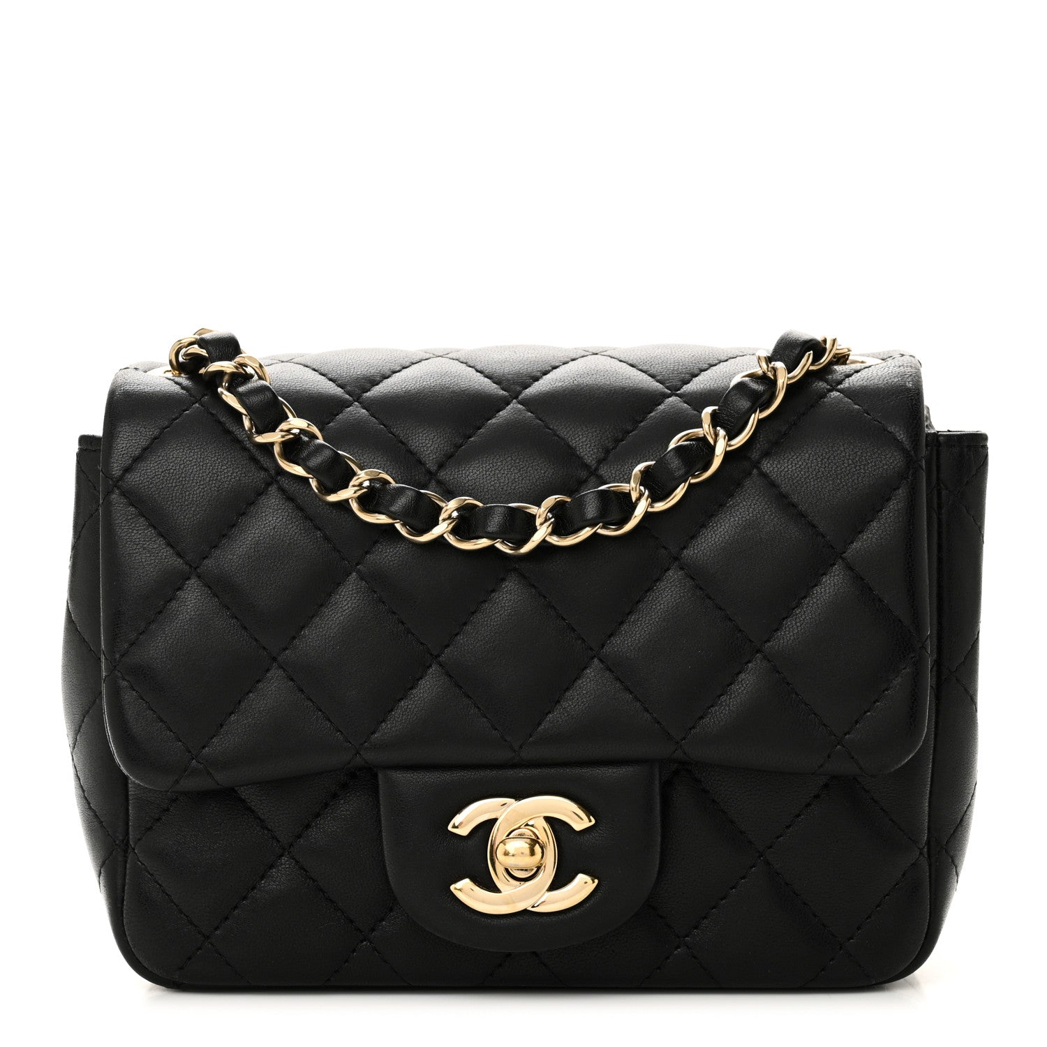 Chanel Lambskin Quilted Mini Square Flap Black 1 of 10