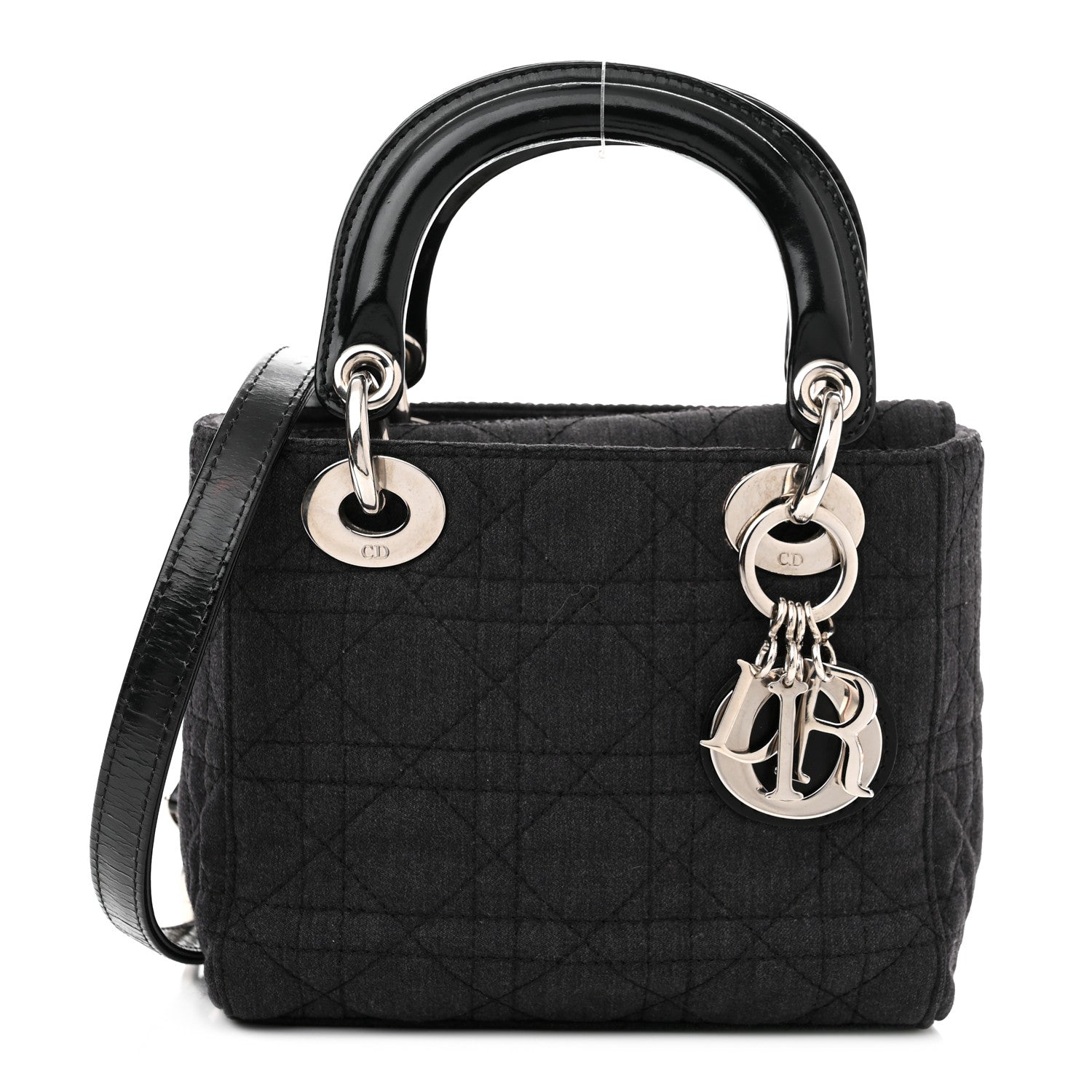 Christian Dior Canvas Cannage Mini Lady Dior Black 1 of 10