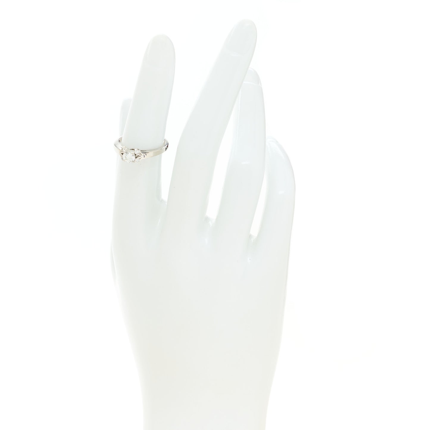 Platinum Diamond .33ct Ballerine Solitaire Engagement Ring 50 5.25