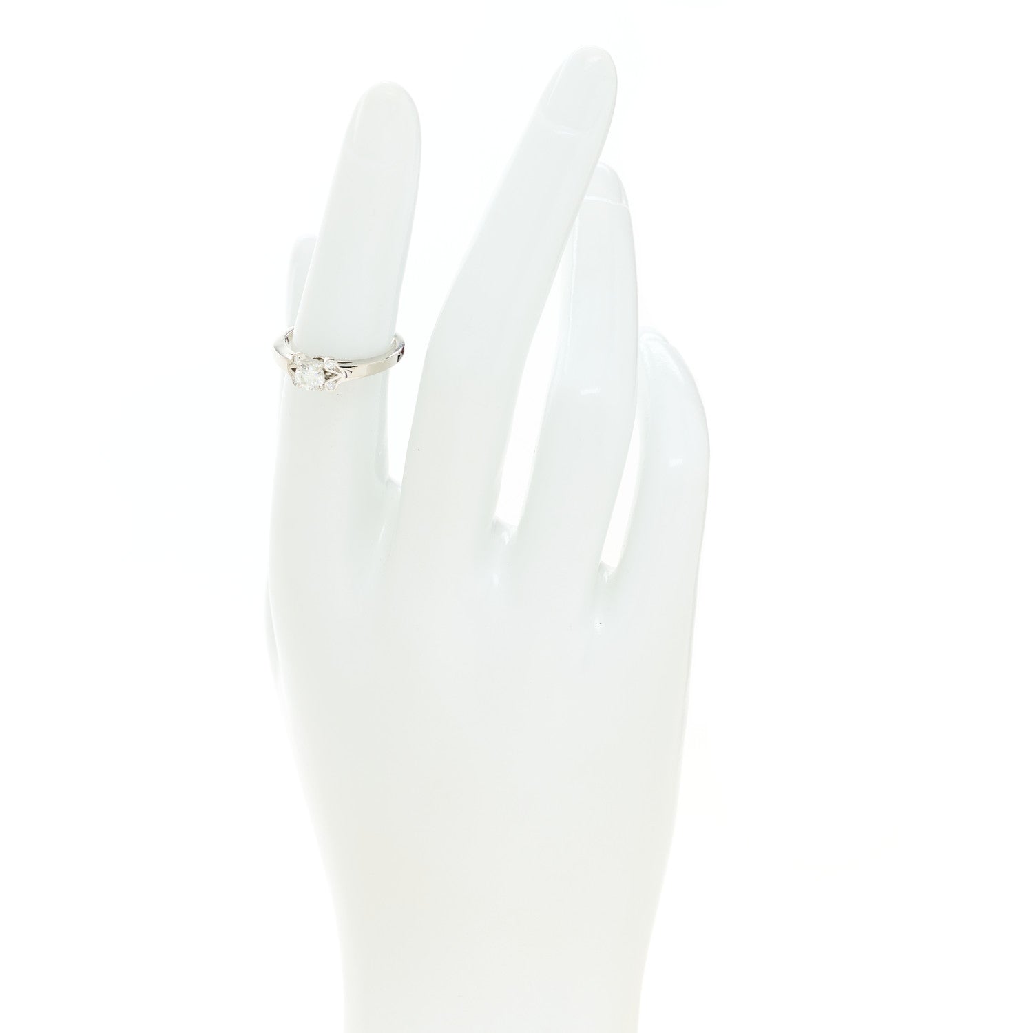 Cartier Platinum Diamond .33ct Ballerine Solitaire Engagement Ring 50 5.25 2 of 6