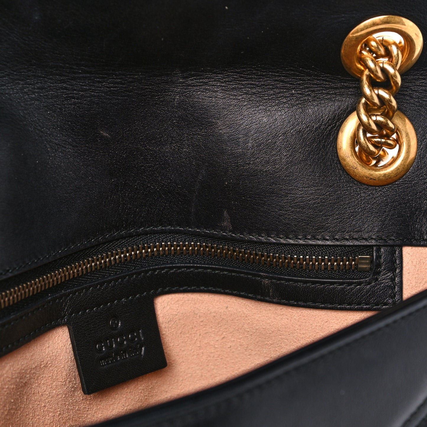 Calfskin Matelasse Small GG Marmont Shoulder Bag Black