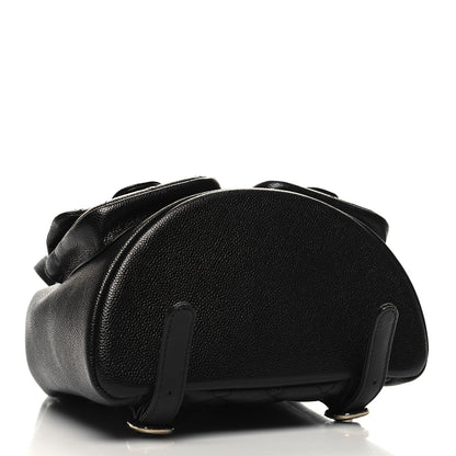 Chanel Shiny Caviar Quilted Medium Duma Pockets Drawstring Backpack Black 4 of 10