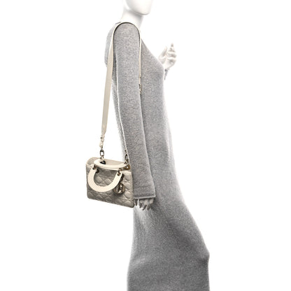 Christian Dior Lambskin Cannage Small My ABCDior Lady Dior White 2 of 14