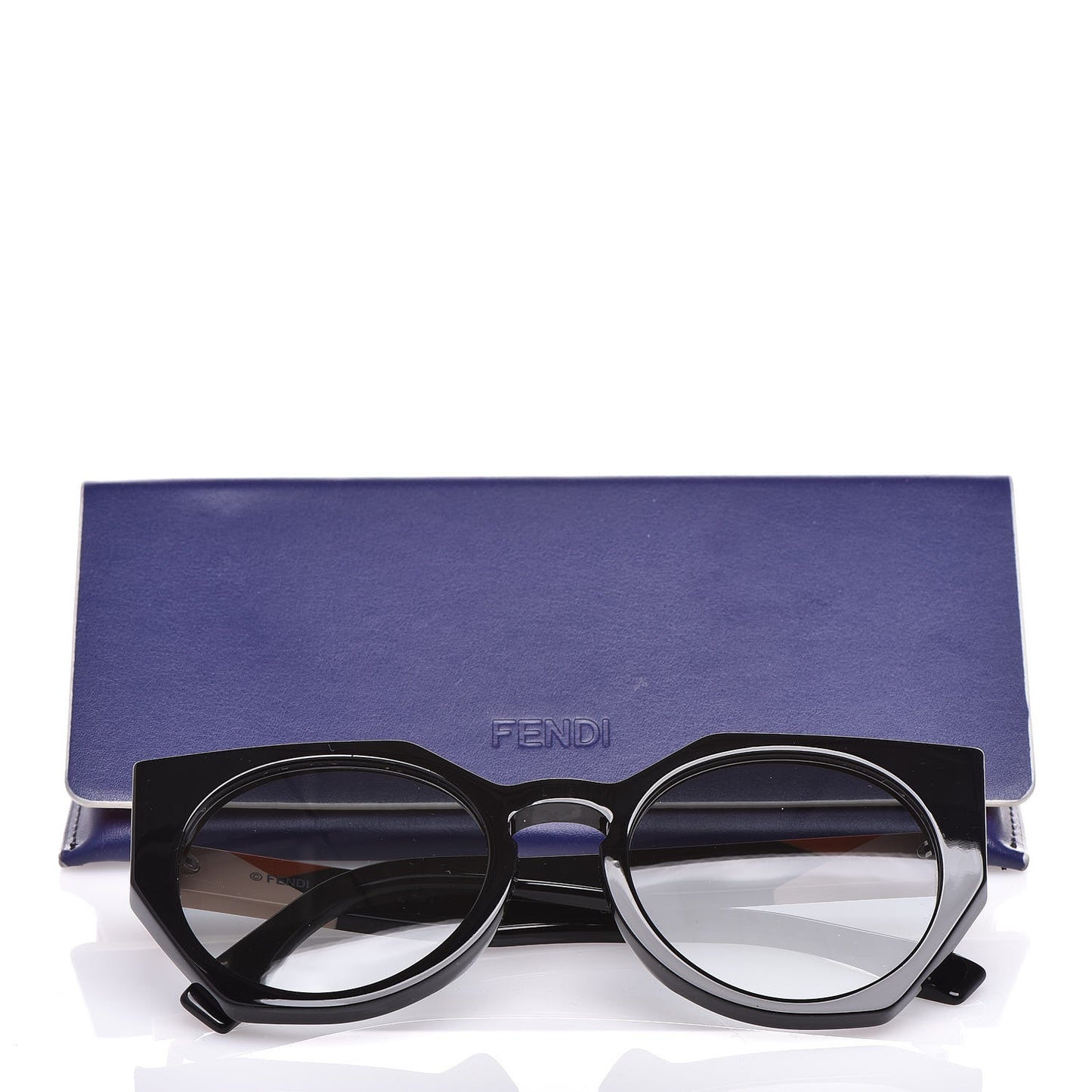 Acetate Facets Oversized Cat Eye Sunglasses FF 0151/S Black