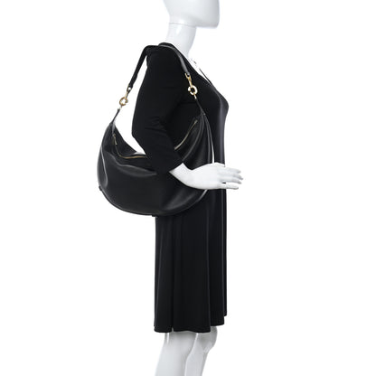 Celine Supple Calfskin Medium Strap Leandre Shoulder Bag Black 2 of 8