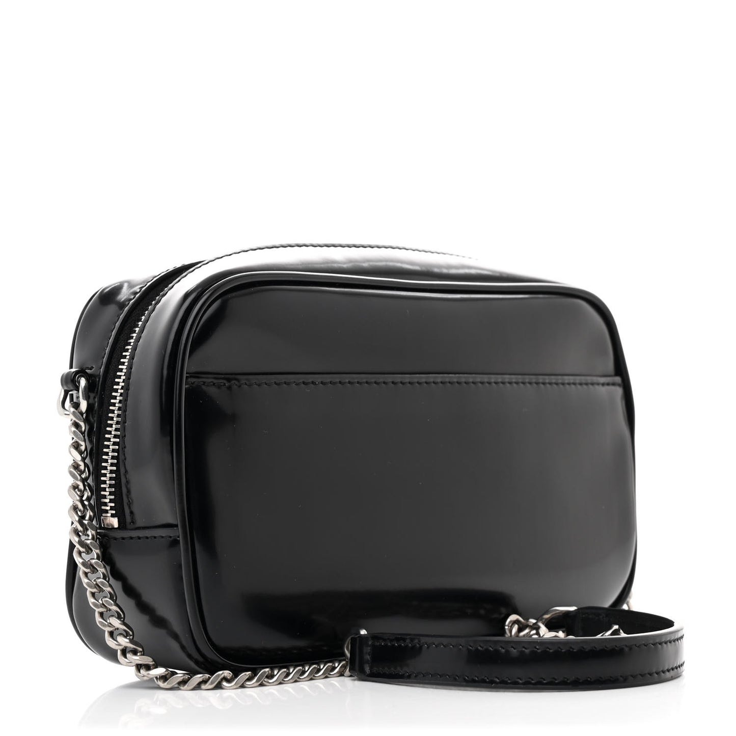Shiny Calfskin Monogram Mini Lou Camera Bag Black