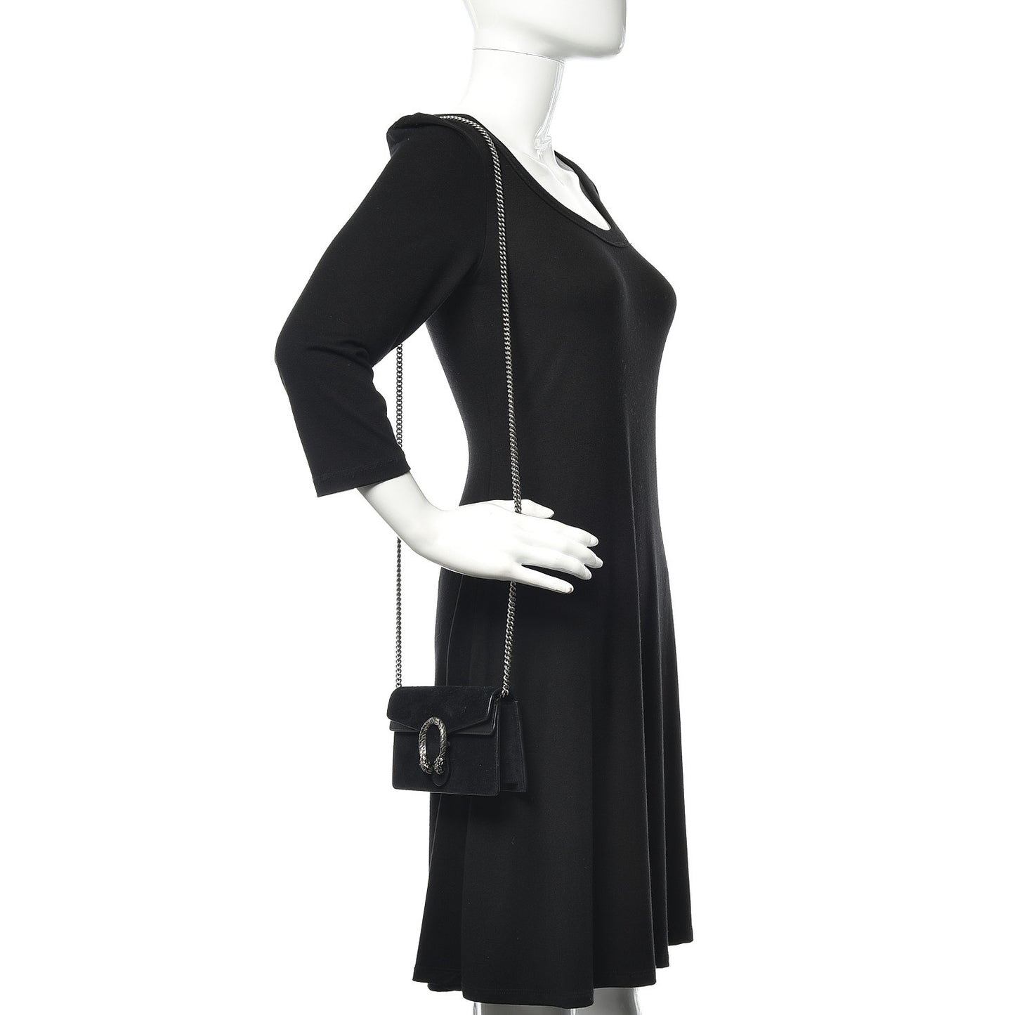 Suede Super Mini Dionysus Shoulder Bag Black