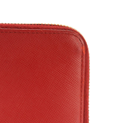 Prada Saffiano Metal Zip Around Wallet Fuoco 8 of 10