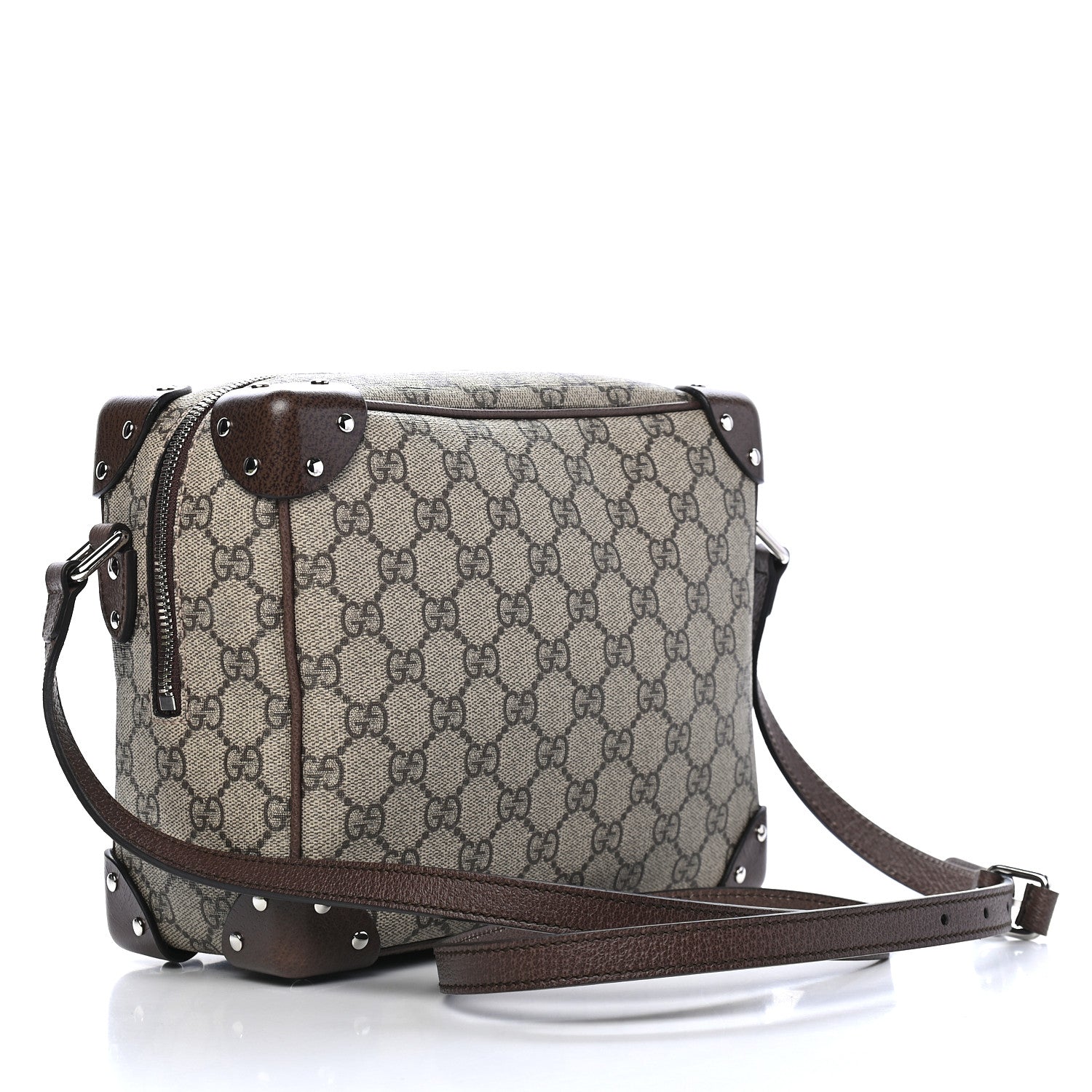 Gucci GG Supreme Monogram Textured Calfskin Square Messenger Bag Beige Ebony New Acero 2 of 9
