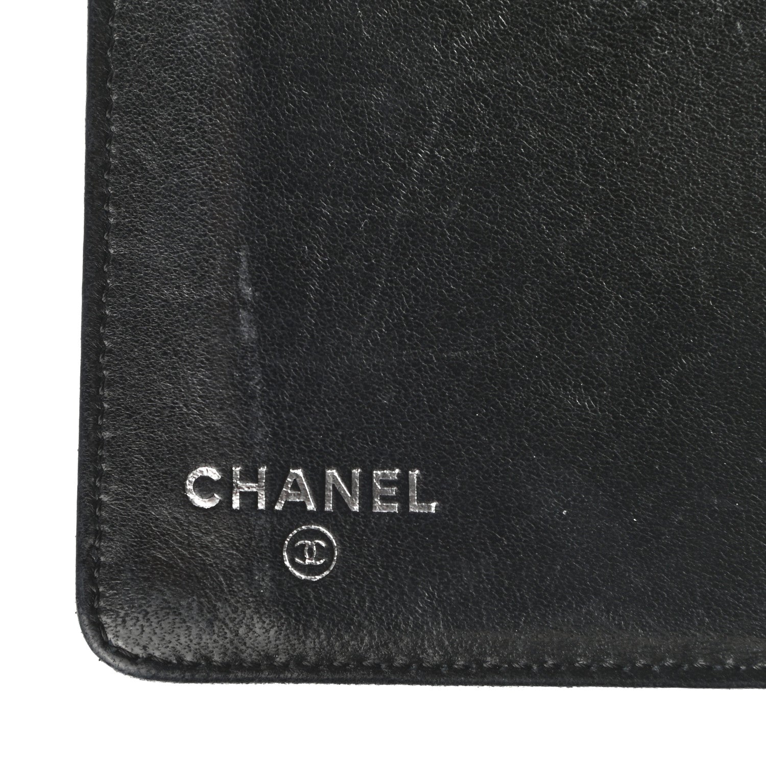 Chanel Lambskin Camellia Embossed Yen Wallet Black 6 of 8