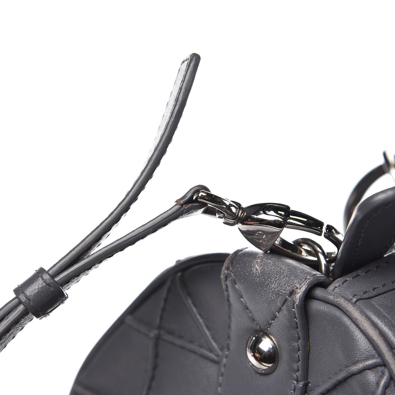 Christian Dior Lambskin Cannage Granville Polochon Grey 16 of 20