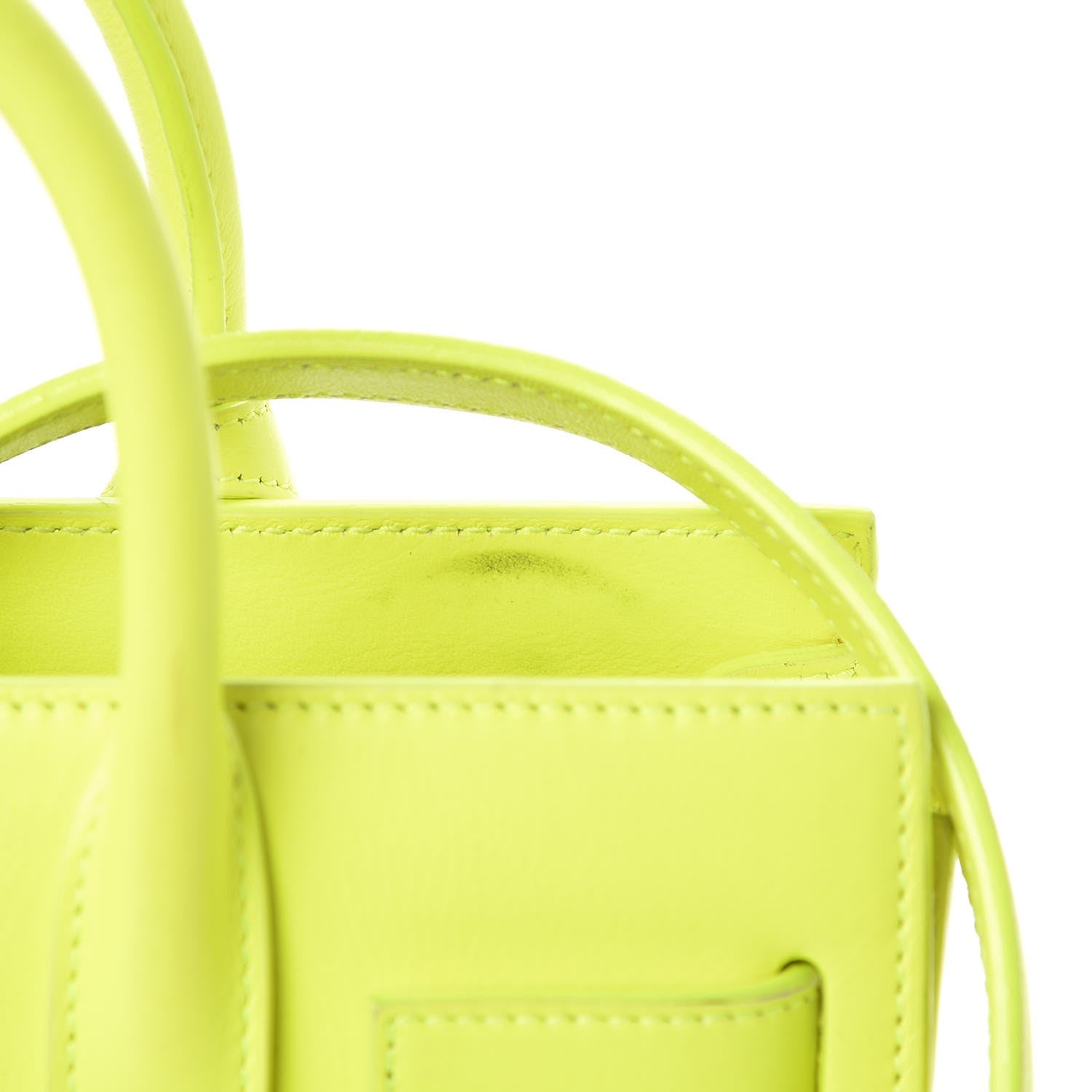 Saint Laurent Calfskin Nano Sac De Jour Neon Yellow 5 of 9