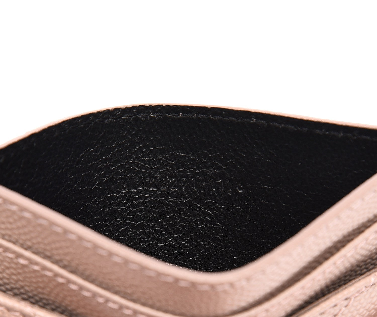 Saint Laurent Grain De Poudre Matelasse Chevron Monogram Credit Card Case Rose Antic 7 of 8
