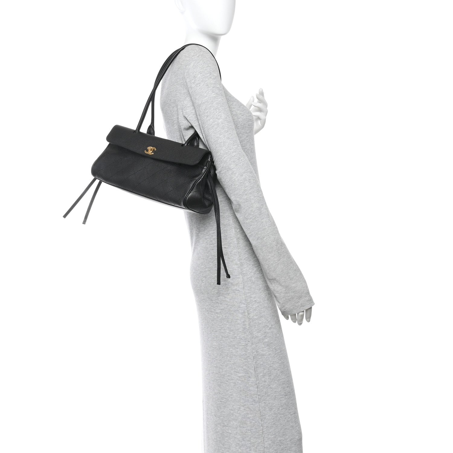 Chanel Grained Calfskin Stitched Urban Essentials Small Shopping Bag Black 2 of 10