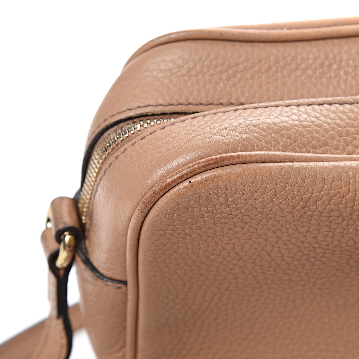 Pebbled Calfskin Small Soho Disco Bag Rose Beige