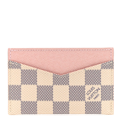 Louis Vuitton Damier Azur Daily Card Holder Rose Ballerine 1 of 8