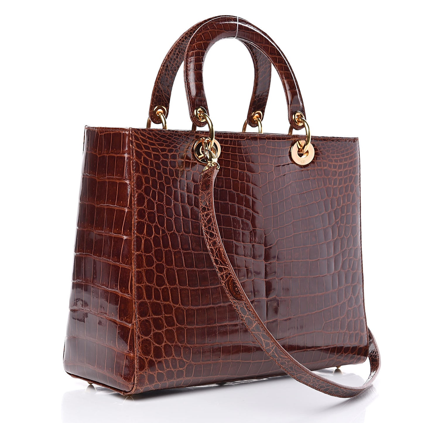 Crocodile Large Lady Dior Brown