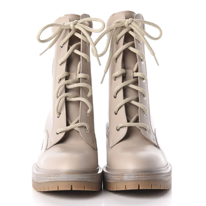 Hermes Calfskin Bridge Ankle Boots 37.5 Beige Grege 3 of 7