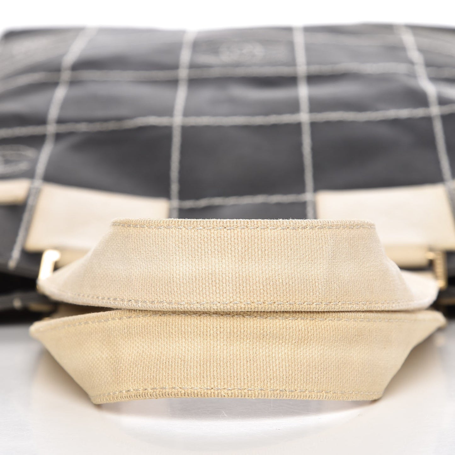 Canvas Square Stitched CC Tote Bag Black