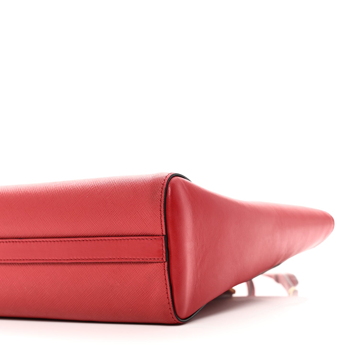 Saffiano Soft Calfskin Small Zippered Tote Fuoco