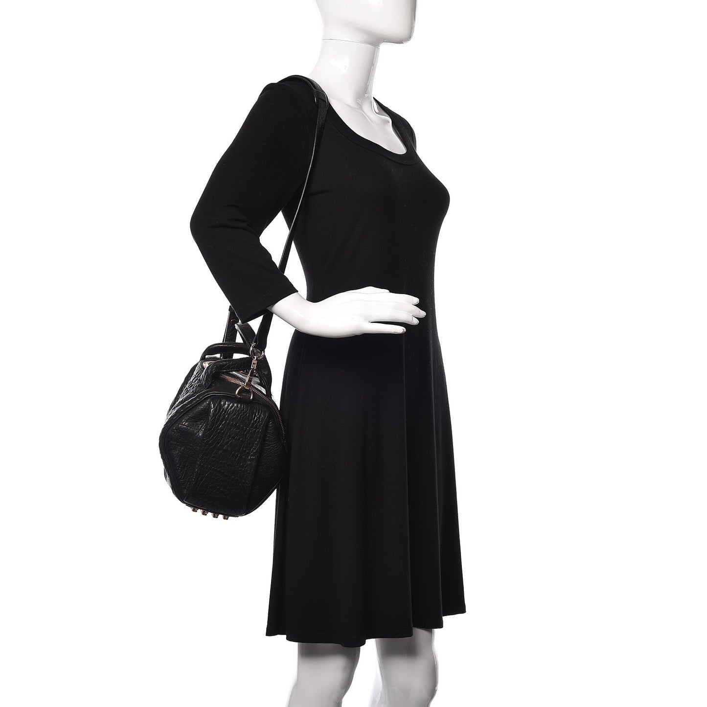 Pebbled Lambskin Rockie Black Rose Gold Hardware