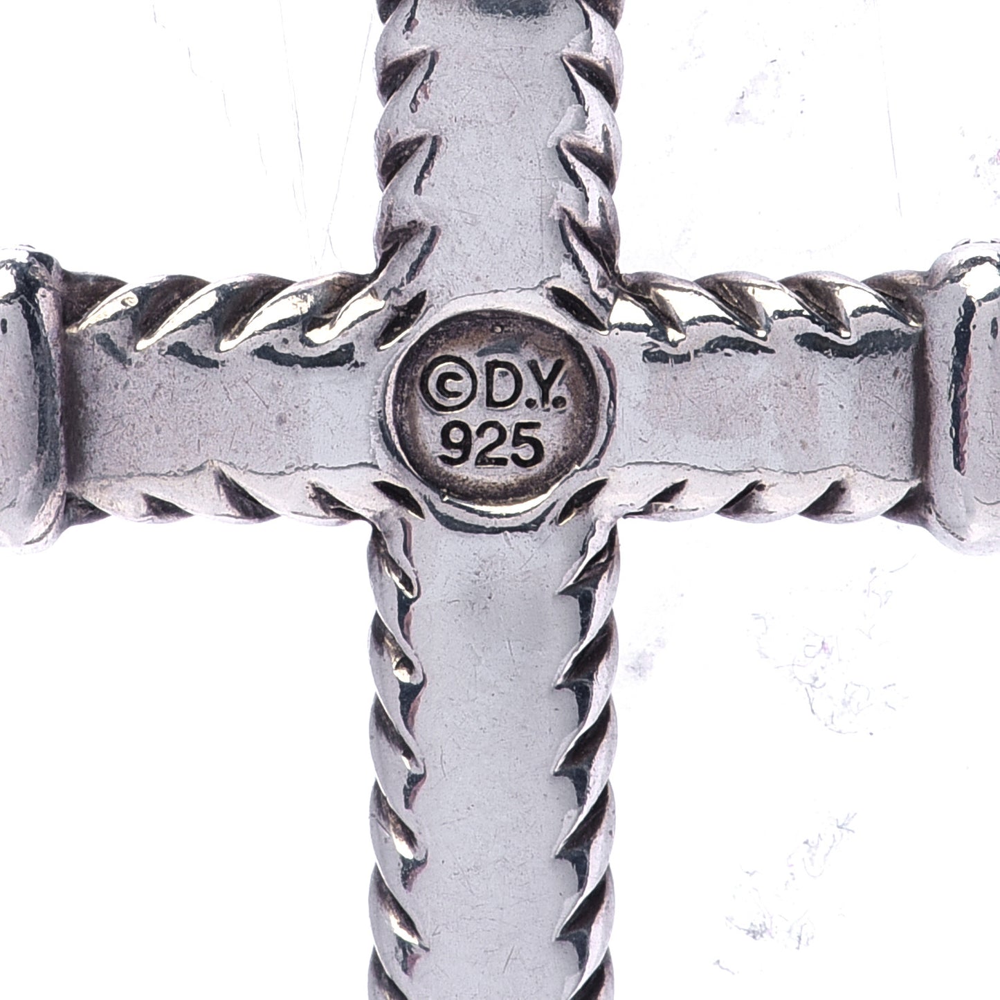 Sterling Silver Diamond Chevron Cross Pendant