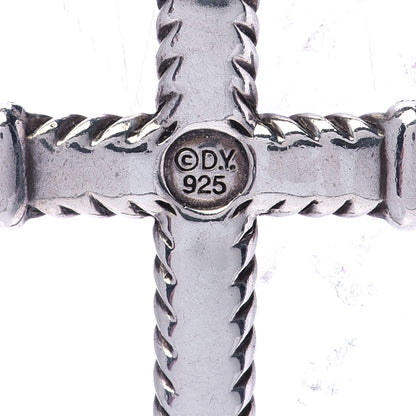 David Yurman Sterling Silver Diamond Chevron Cross Pendant 4 of 5