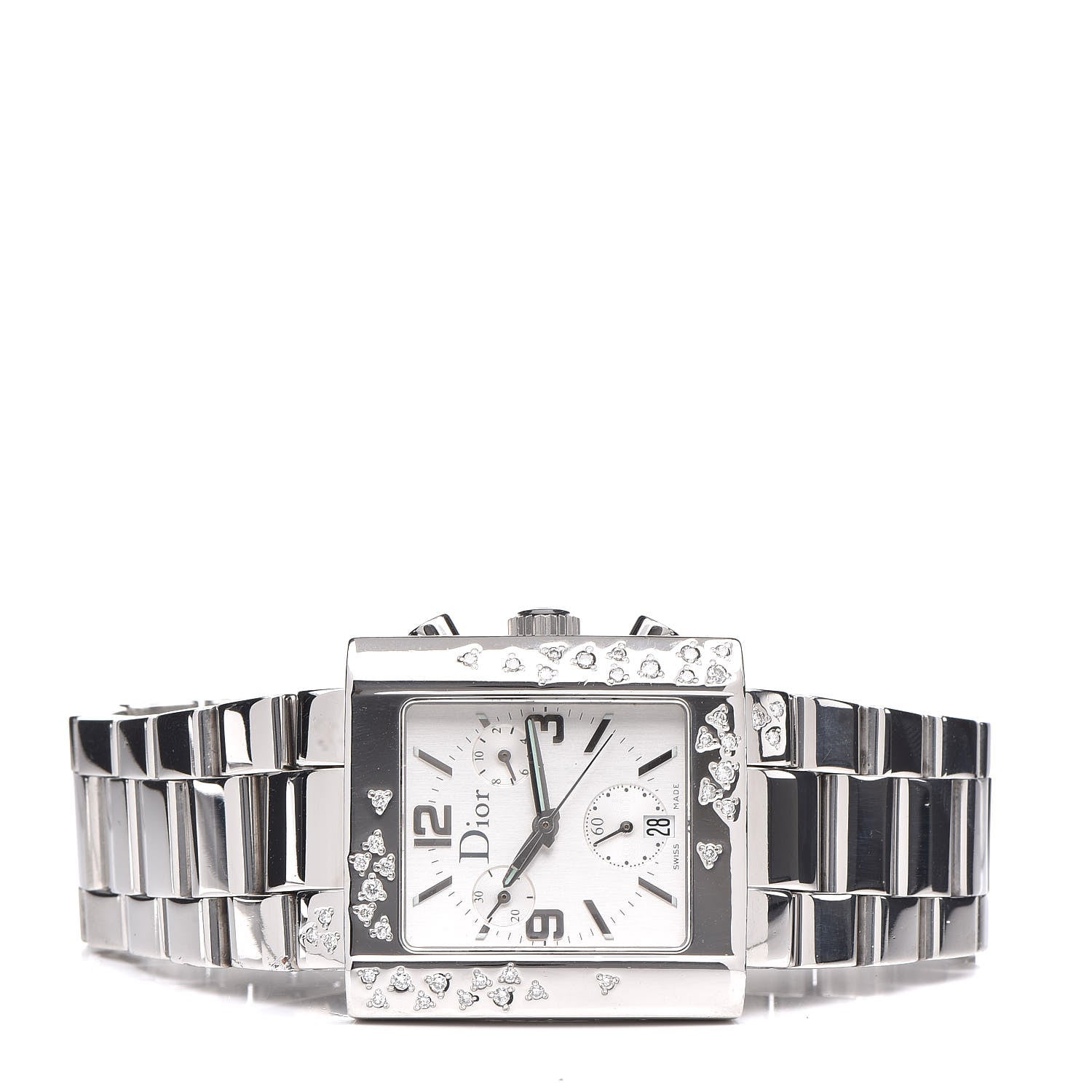 Christian Dior Stainless Steel Diamond 31mm Riva Chronograph