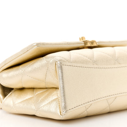Chanel Metallic Goatskin Quilted Chic Pearls Mini Flap Gold 9 of 10