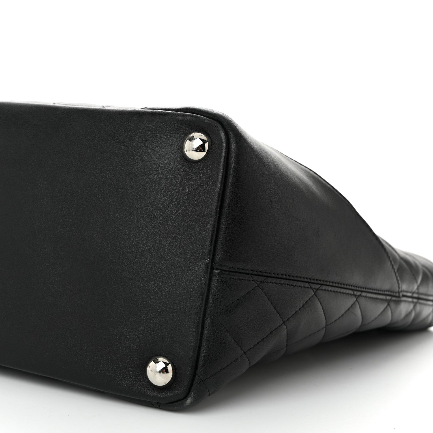 Chanel Calfskin Quilted Large Cambon Tote Black White 10 of 10