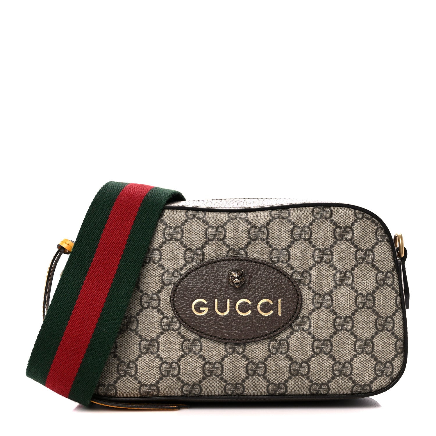 Gucci GG Supreme Monogram Web Neo Vintage Shoulder Bag Beige New Acero Crop 1 of 11