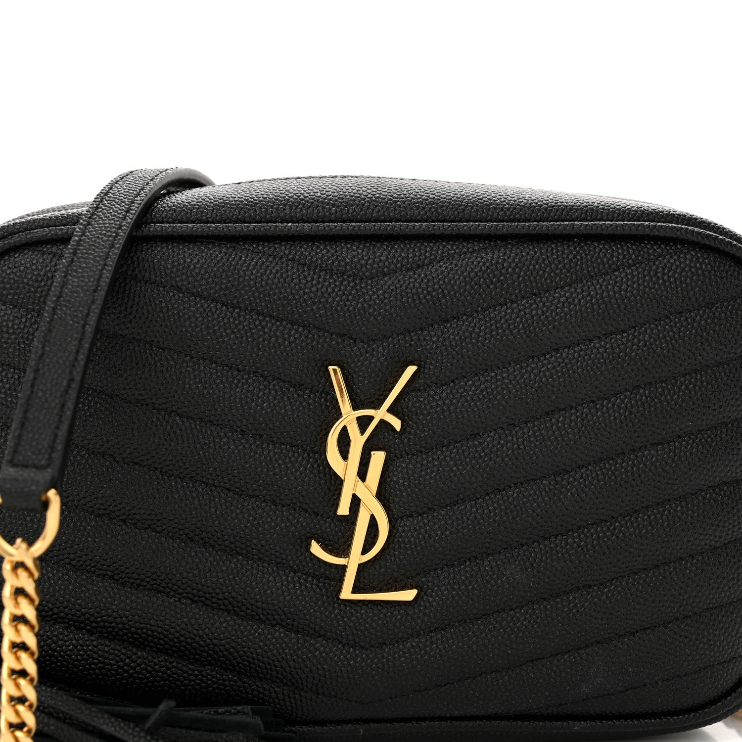 Saint Laurent Grain De Poudre Matelasse Monogram Mini Lou Camera Bag Black 8 of 10